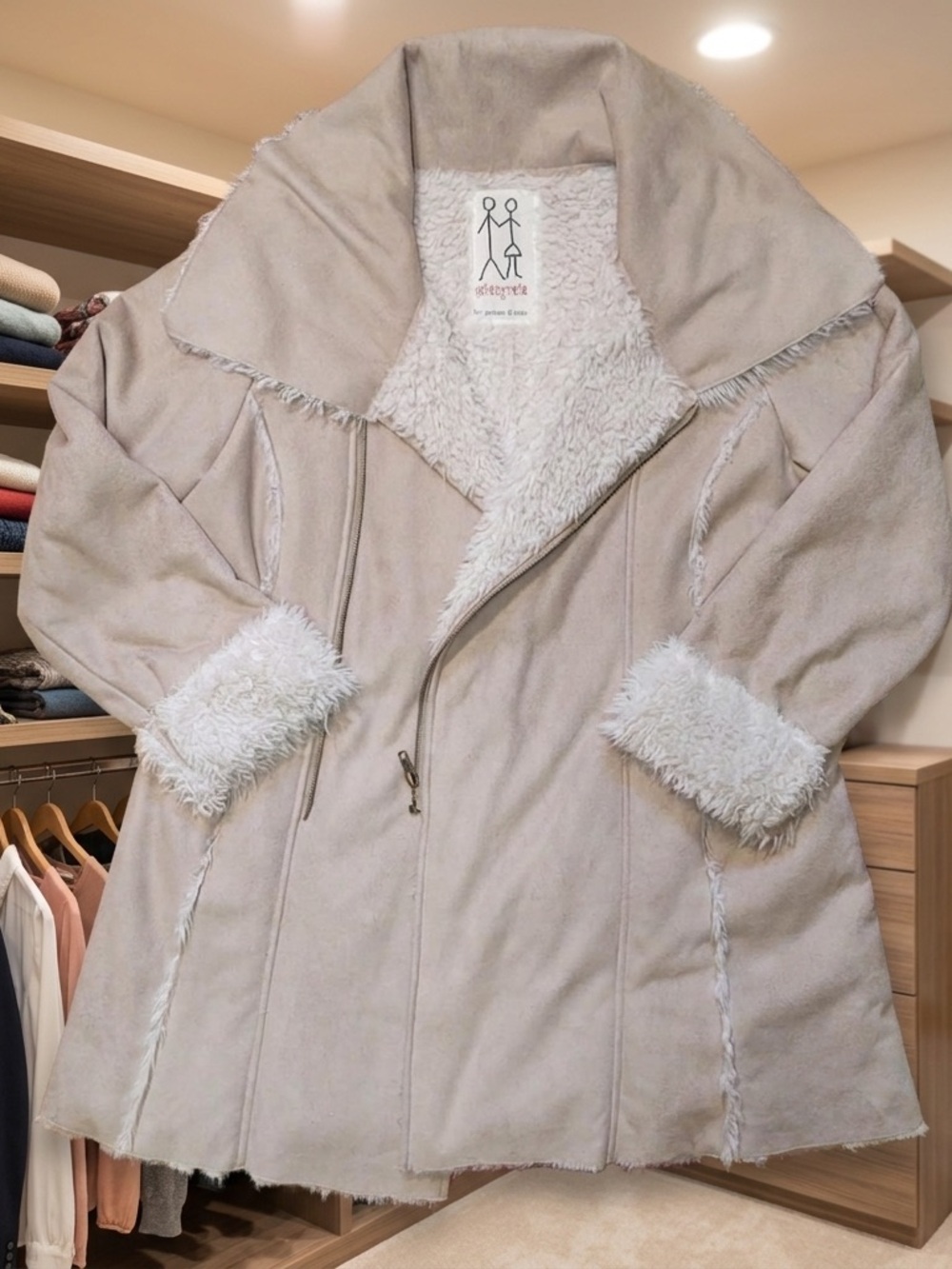 Pete & Greta Cream Faux Shearling Teddy Jacket